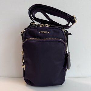 TUMI Voyageur Purple (Gold Hardware) RUMA Crossbody Nylon with leather trim Bag